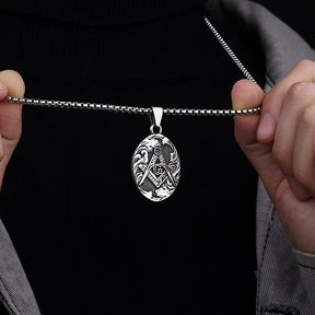 Master Mason Blue Lodge Necklace - Stainless Steel - Bricks Masons