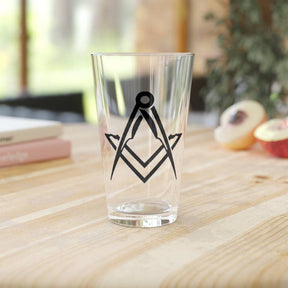 Master Mason Blue Lodge Pint Glass - Square & Compass 16oz - Bricks Masons