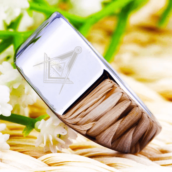 Master Mason Blue Lodge Ring - 12MM Width Silver - Bricks Masons