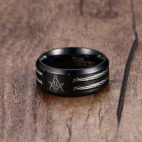 Master Mason Blue Lodge Ring - Black - Bricks Masons