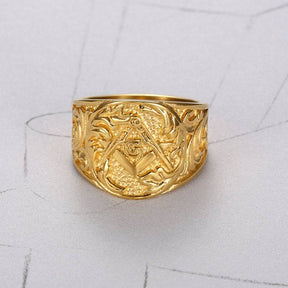 Master Mason Blue Lodge Ring - Gold, Black, Silver - Bricks Masons