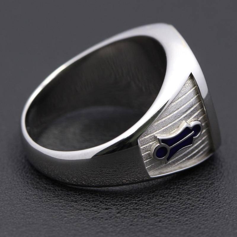 Master Mason Blue Lodge Ring - Sterling Silver - Bricks Masons