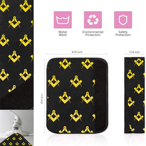 Master Mason Blue Lodge Seatbelt Cover - White & Gold - Bricks Masons