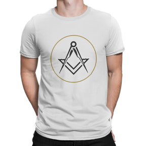 Master Mason Blue Lodge T-Shirt -  Polyester Gold Square Compass - Bricks Masons