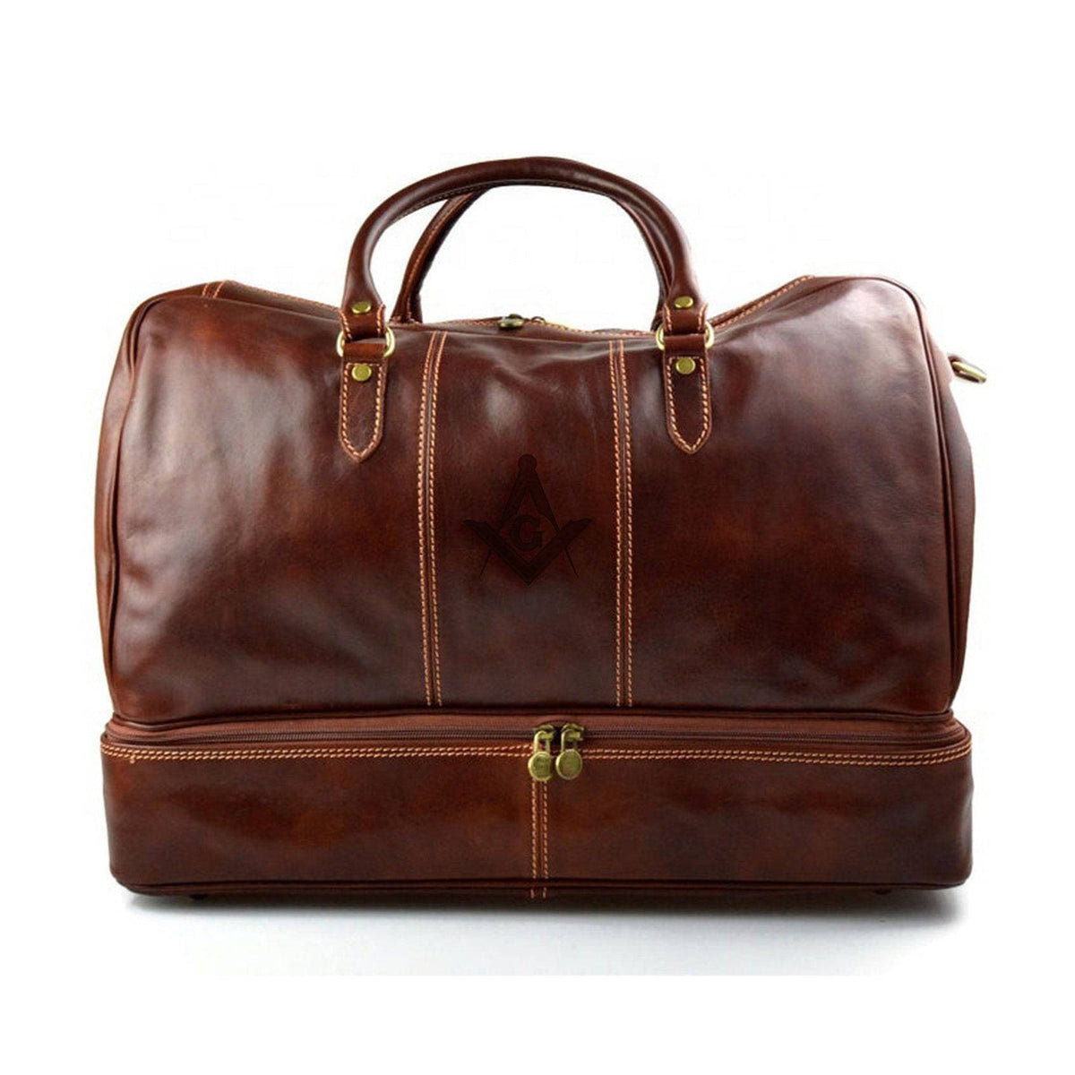 Master Mason Blue Lodge Travel Bag - Light Brown - Bricks Masons