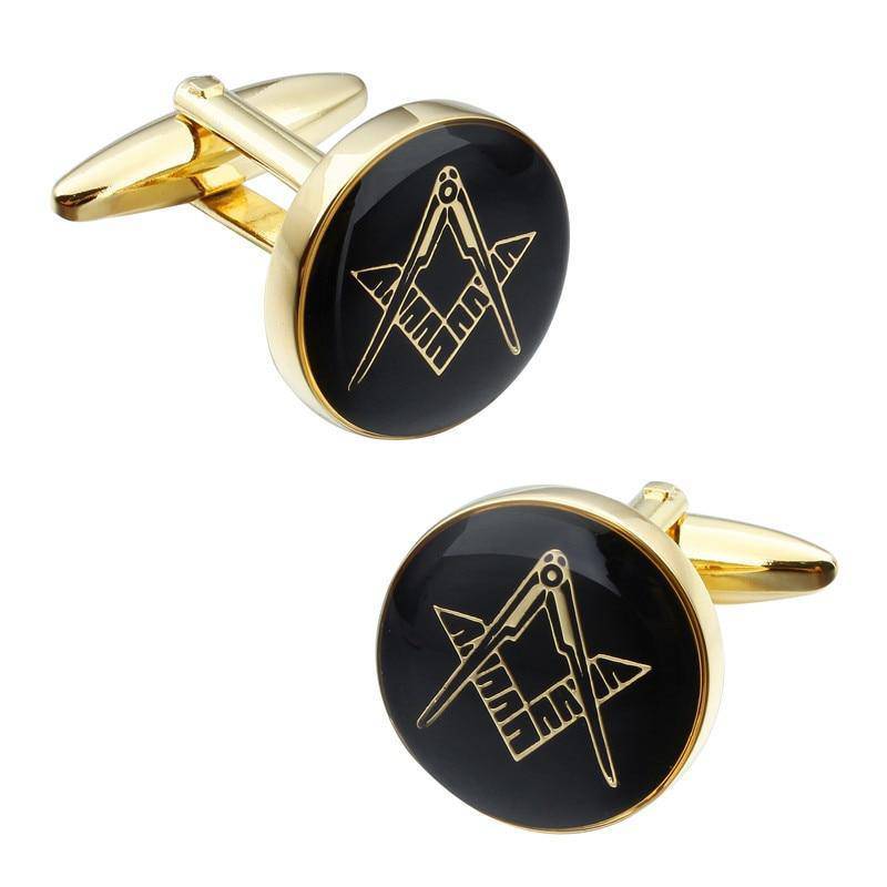 Master Mason Blue Lodge Tuxedo Stud - Black Enamel 6 Studs Set - Bricks Masons