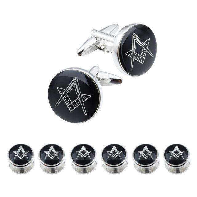 Master Mason Blue Lodge Tuxedo Stud - Gold or Silver 4, 6 Pieces Set - Bricks Masons