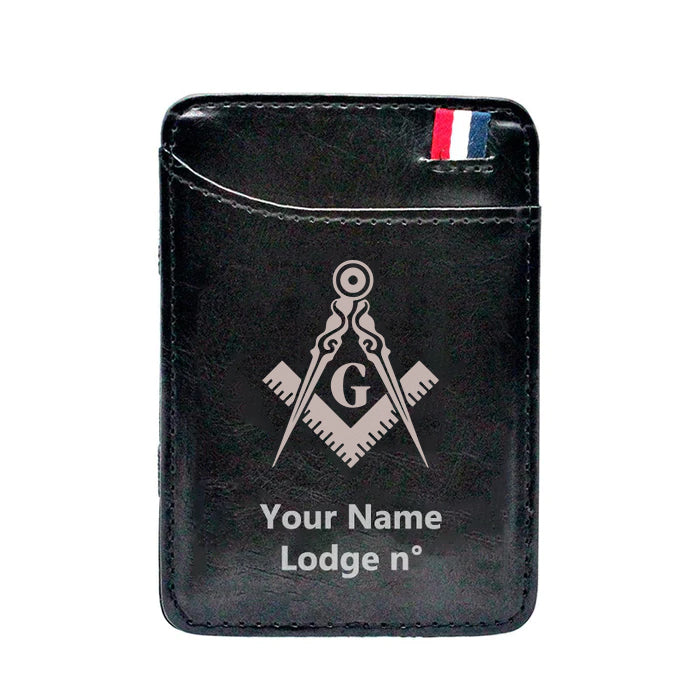 Master Mason Blue Lodge Wallet - Black & Brown - Bricks Masons
