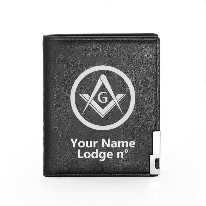 Master Mason Blue Lodge Wallet - Black & Brown - Bricks Masons