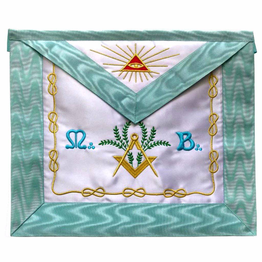Master Mason French Rite Apron - Silk & Moire Star G - Bricks Masons