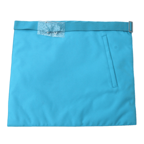 Master Mason French Rite Apron - Sky Blue Silk & Moire Moon & Sun - Bricks Masons