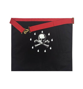 Master Mason Scottish Rite Apron - White & Red Moire Gold Embroidery - Bricks Masons