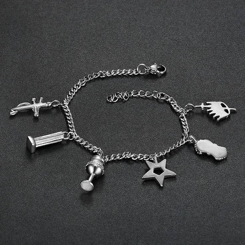 OES Bracelet - Stainless Steel Silver - Bricks Masons
