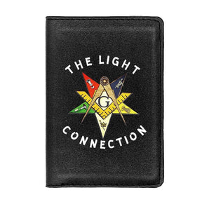 OES Wallet - The Light Connection Passport & Credit Card Holder (Black/Brown) - Bricks Masons