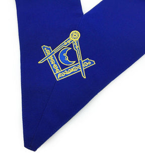 Officers Blue Lodge Officer Collar Set - Royal Blue Machine Embroidery - Bricks Masons