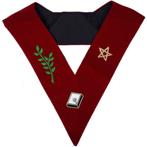 Officers Scottish Rite Officer Collar Set - Maroon Velvet - Bricks Masons
