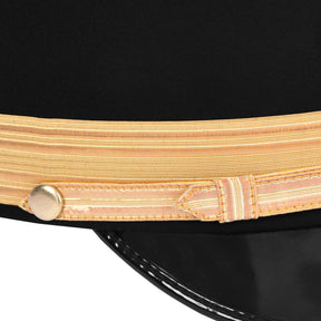 Past Commander Knights Templar Commandery Fatigue Cap - Gold Metal Embroidered with Vinework - Bricks Masons