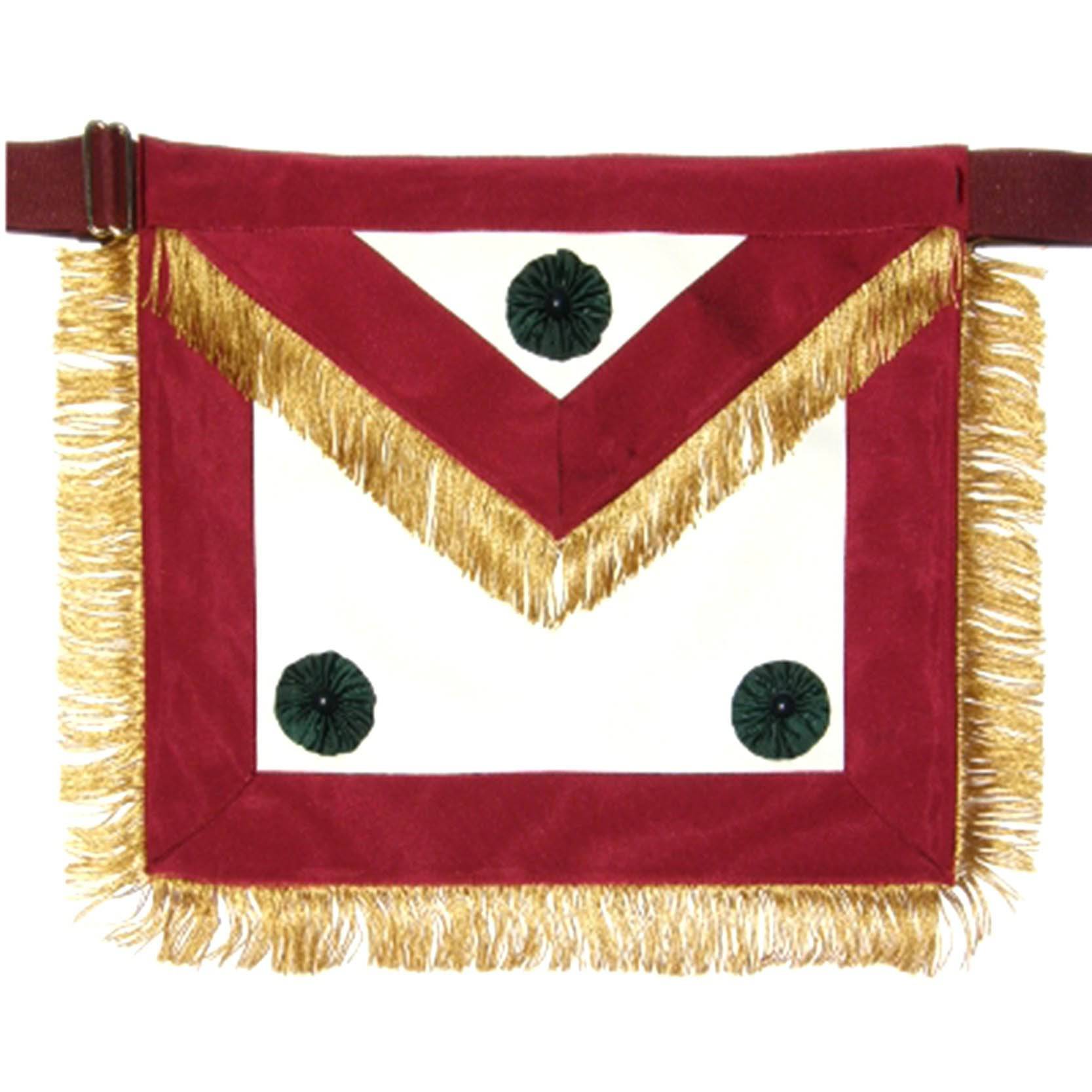 Past Excellent Chief Knight Masons Apron - Maroon Moire - Bricks Masons