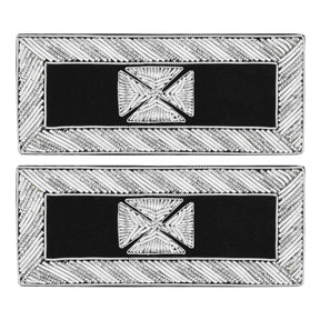 Past Grand Commander Knights Templar Frock Coat Shoulder Board - Silver Bullion Embroidery - Bricks Masons
