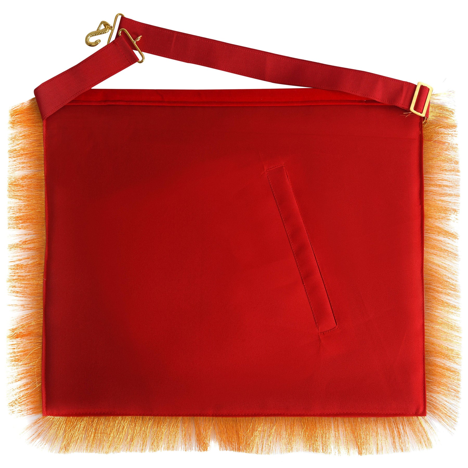 Past High Priest Royal Arch Chapter Apron - Red Velvet with Fringe Tassels - Bricks Masons