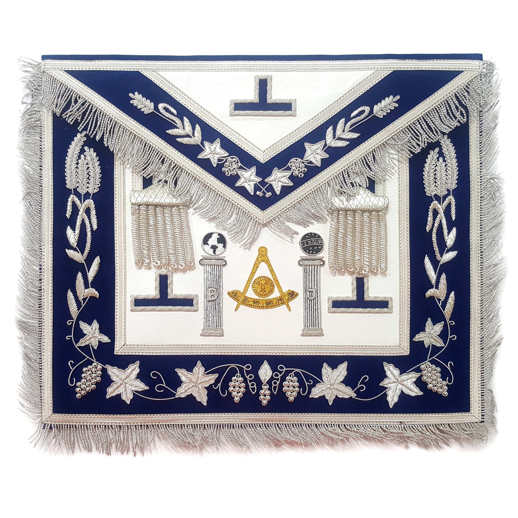 Past Master Blue Lodge Apron - Gold & Silver - Bricks Masons