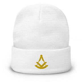 Past Master Blue Lodge Beanie - Golden Embroidery - Bricks Masons