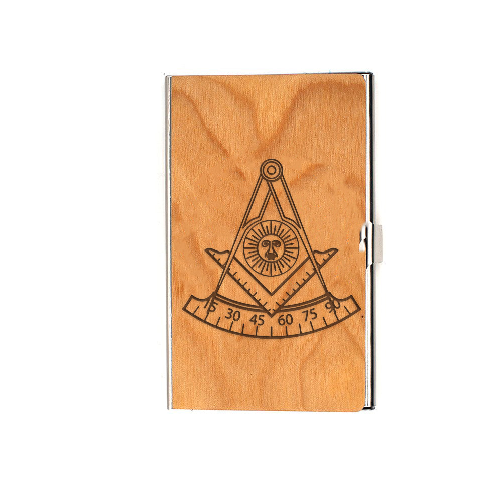 Past Master Blue Lodge California Regulation Business Card Holder - (RFID Protection) - Bricks Masons