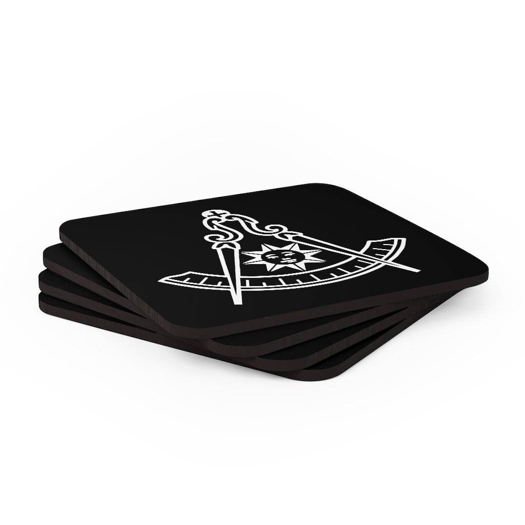 Past Master Blue Lodge Coaster - White & Black - Bricks Masons