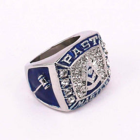 Past Master Blue Lodge Ring - Zirconia with Velvet Box - Bricks Masons