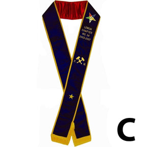 Past Matron OES Sash - Purple Velvet - Bricks Masons