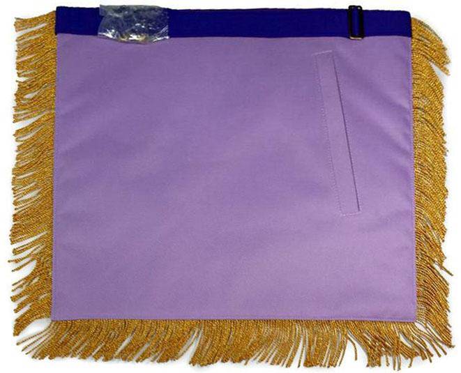 Patron OES Apron - White & Navy Blue Satin - Bricks Masons