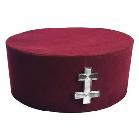 Preceptor Knights Templar English Crown Cap - Maroon Velvet - Bricks Masons