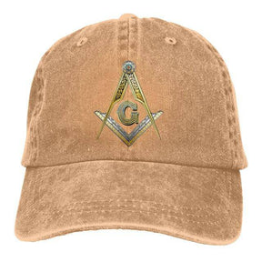 Master Mason Blue Lodge Baseball Cap - Compass and Square G Adjustable