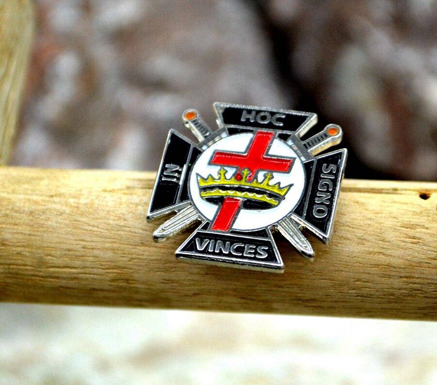 Knights Templar Commandery Lapel Pin - IN HOC SIGNO VINCES - Silver