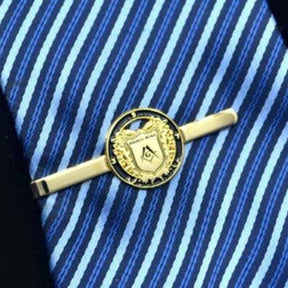 Master Mason Blue Lodge Tie Bar - Square and Compass G Golden Prince Hall Shield