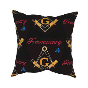 Master Mason Blue Lodge Pillowcase - Square and Compass With G