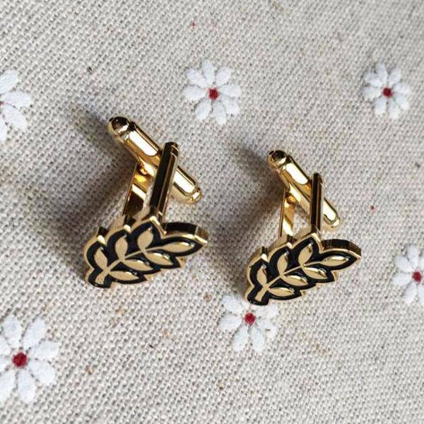 Masonic Cufflink - Sprig of Acacia Hiram Abiff Leaf