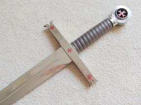 Knights Templar Commandery Sword - Knight Templar Red Cross W/ Crescent Wall Mount 40"