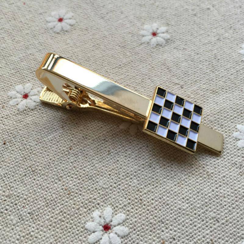 Masonic Tie Clip - Black & White Checkered