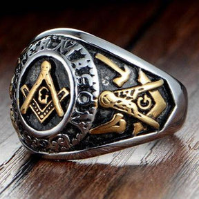 Master Mason Blue Lodge Ring - Gold Color