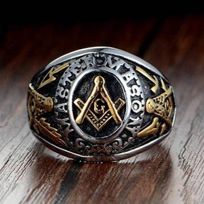 Master Mason Blue Lodge Ring - Gold Color