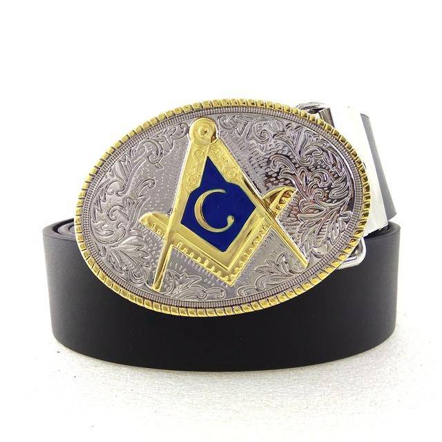 Master Mason Blue Lodge Belt - Cowboy Gold & blue