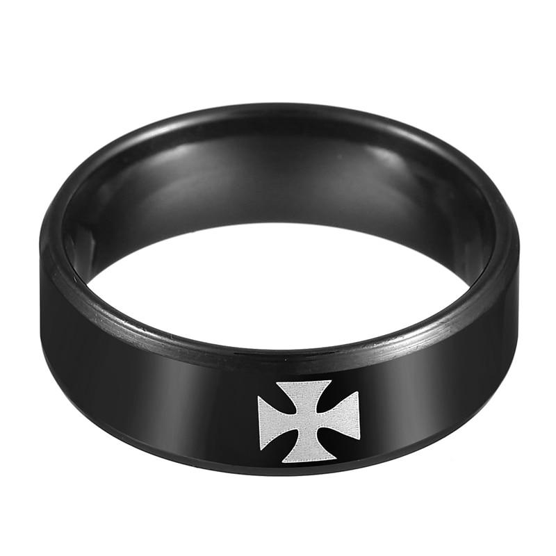 Knights Templar Commandery Ring - Cross Black Band