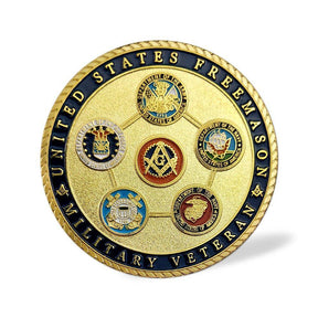 Master Mason Blue Lodge Coin - US Veteran Military Navy Marine Corps Air Force Army Coast Guard