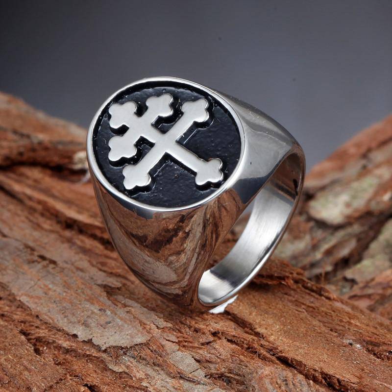 Knights Templar Commandery Ring - Cross Signet Silver