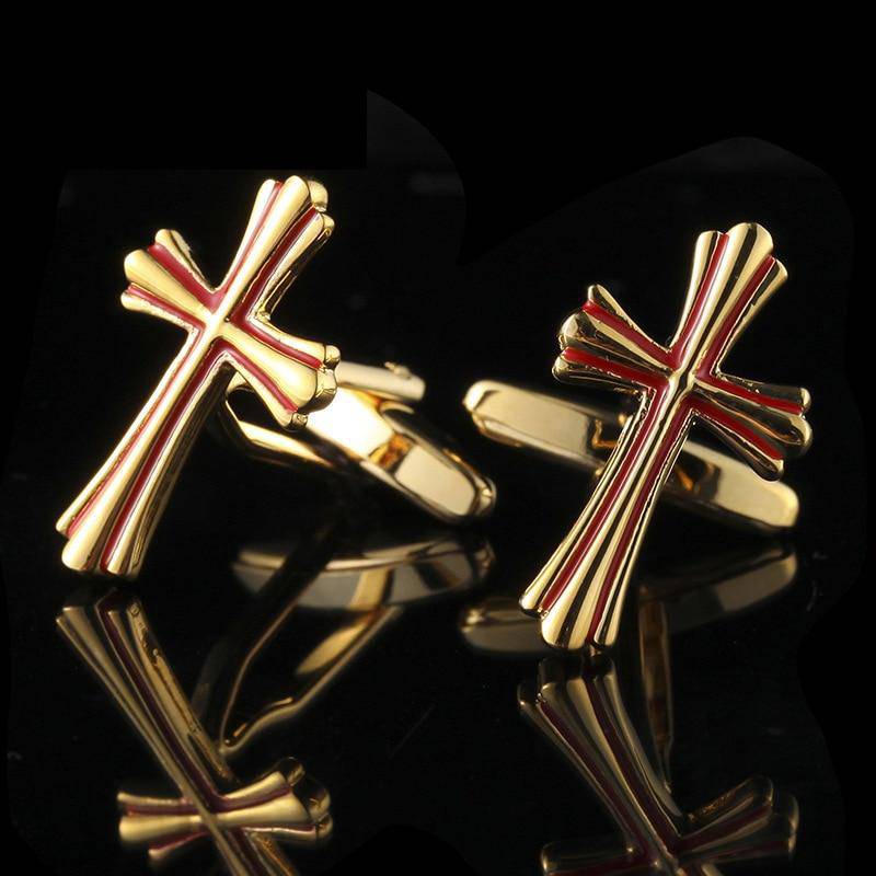 Knights Templar Commandery Cufflink - Gold & Silver Cross