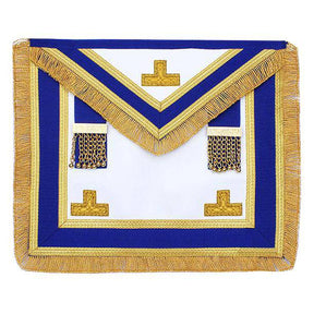 Provincial English Regulation Apron - Royal Blue with Gold Fringe - Bricks Masons