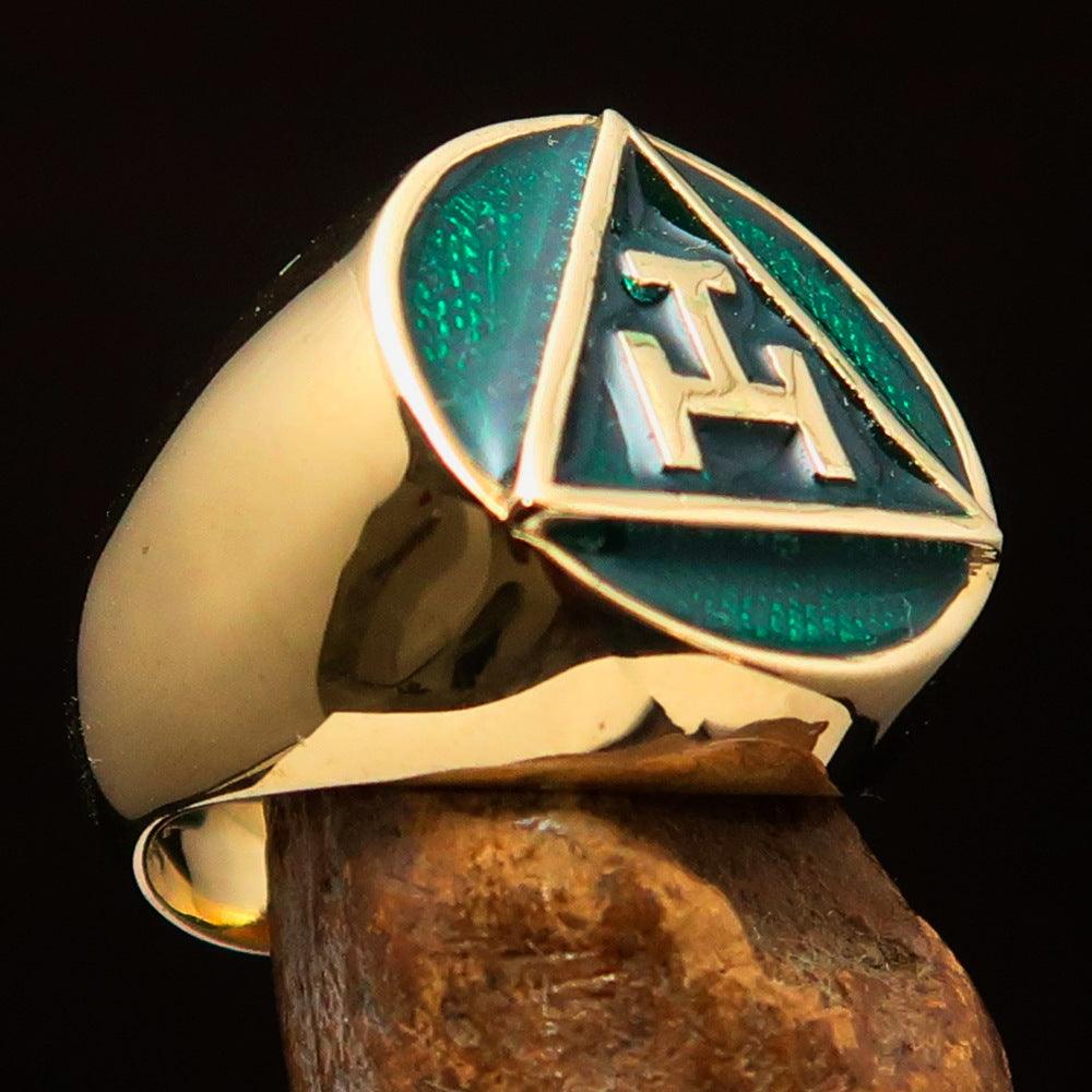 Royal Arch Chapter Ring - Green Solid Brass - Bricks Masons