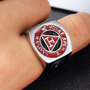 Royal Arch Chapter Ring - Titanium Steel - Bricks Masons