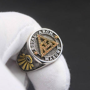 Royal Arch Chapter Ring - Triple Tau Sterling Silver - Bricks Masons